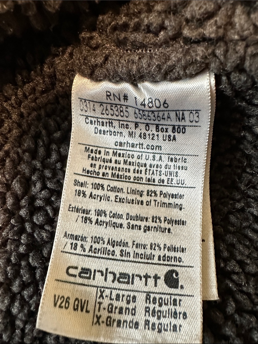 Early 00’s Carhartt Gray Vest with Black Sherpa Lining - Picture 5 of 6